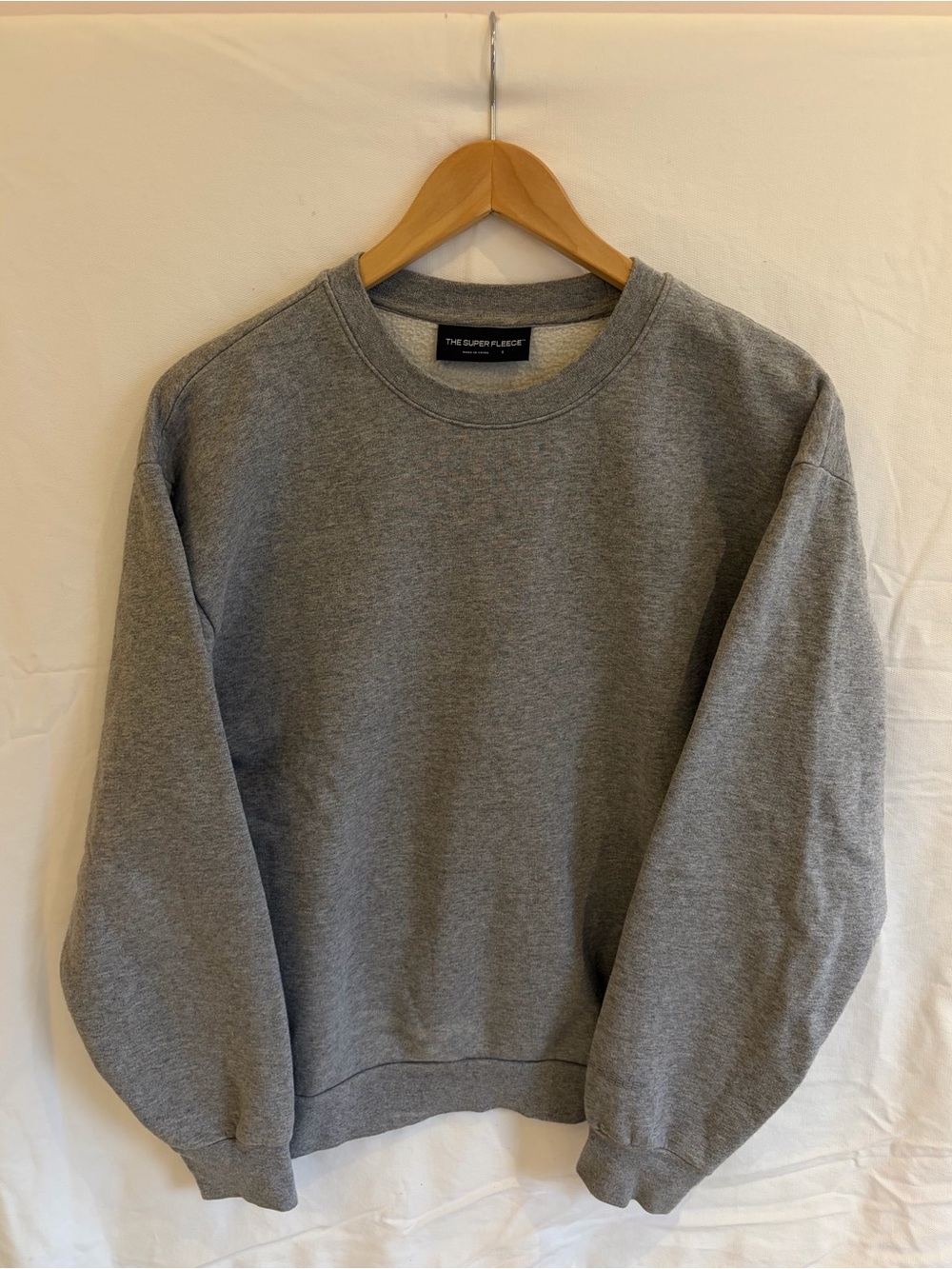 Aritzia Grey Super Fleece Crewneck Sweatshirt
